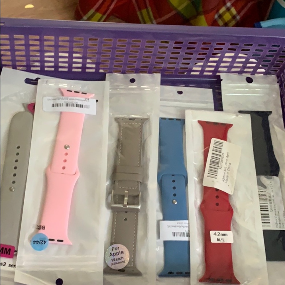 New iwatch bands med/large gray, blue, pink, etc